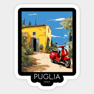 A Pop Art Travel Print of Puglia - Italy Sticker